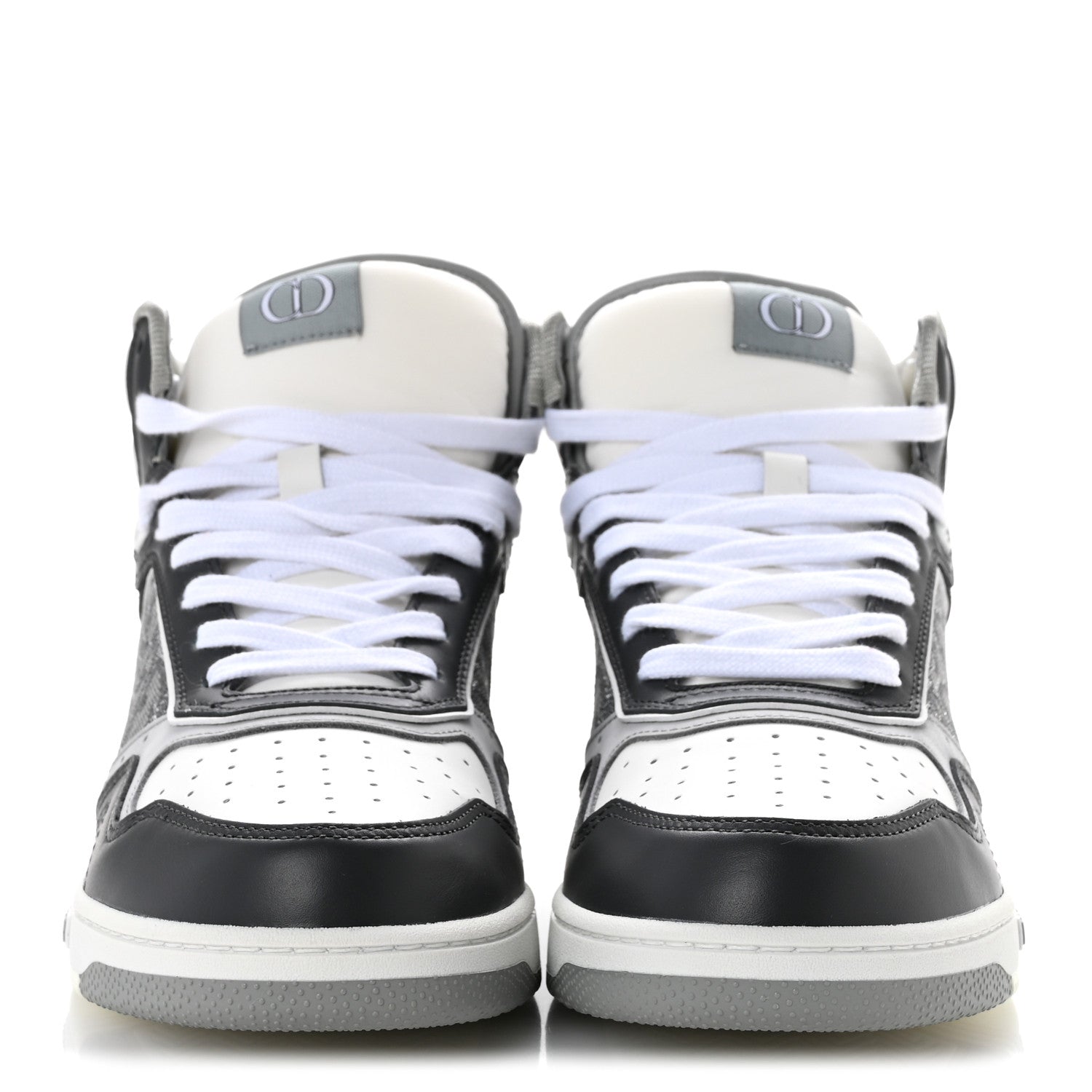 Christian Dior Smooth Calfskin Jacquard Oblique Mens B27 High Top Sneakers 40 Grey 3 of 10