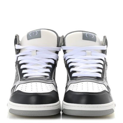 Christian Dior Smooth Calfskin Jacquard Oblique Mens B27 High Top Sneakers 40 Grey 3 of 10