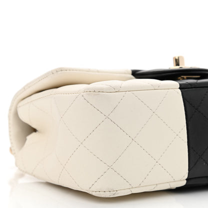 Chanel Lambskin Quilted Mini Rectangular Flap White Black 10 of 14