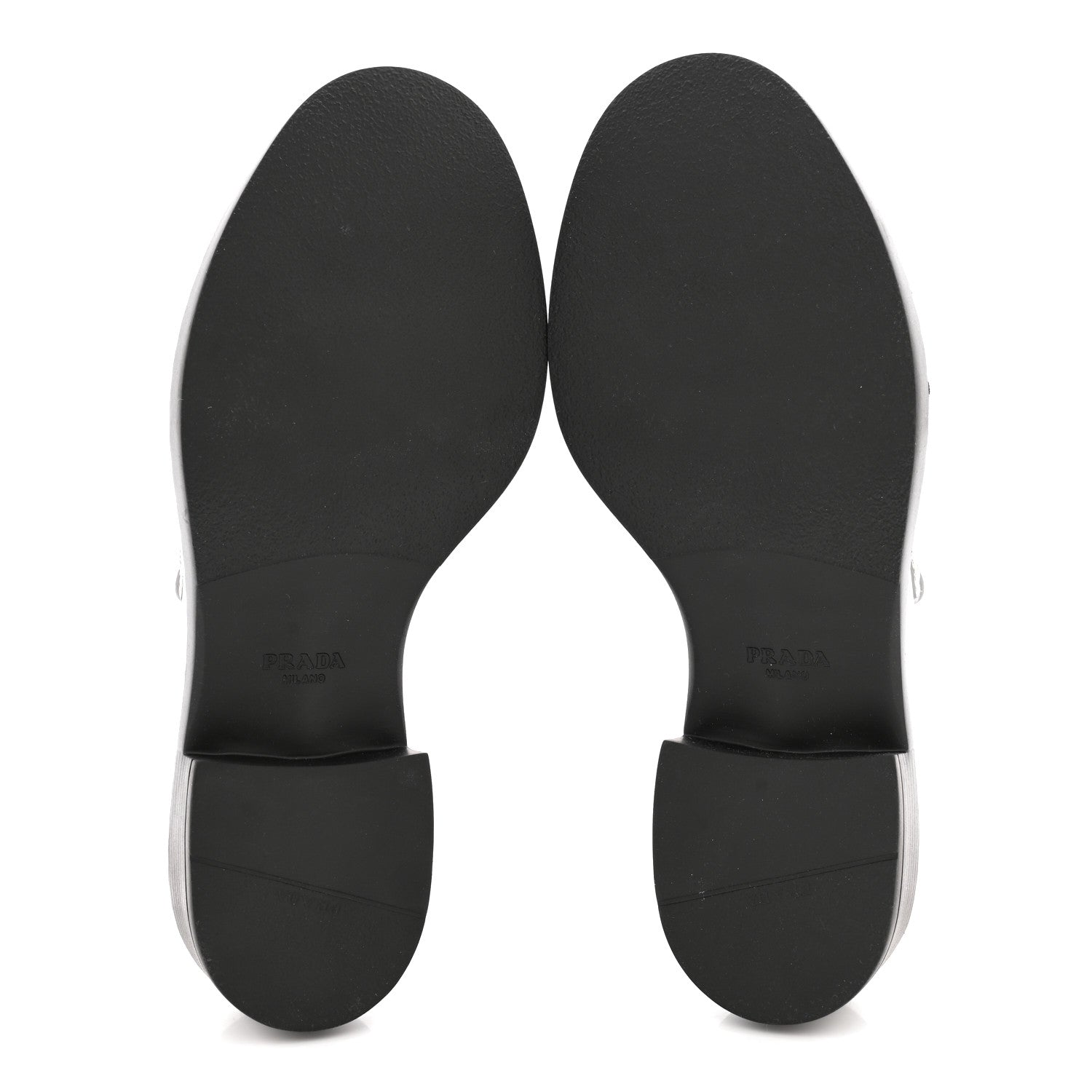 Prada Metallic Brushed Calfskin Metal Triangle Logo 50mm Loafers 39 Argento 5 of 11