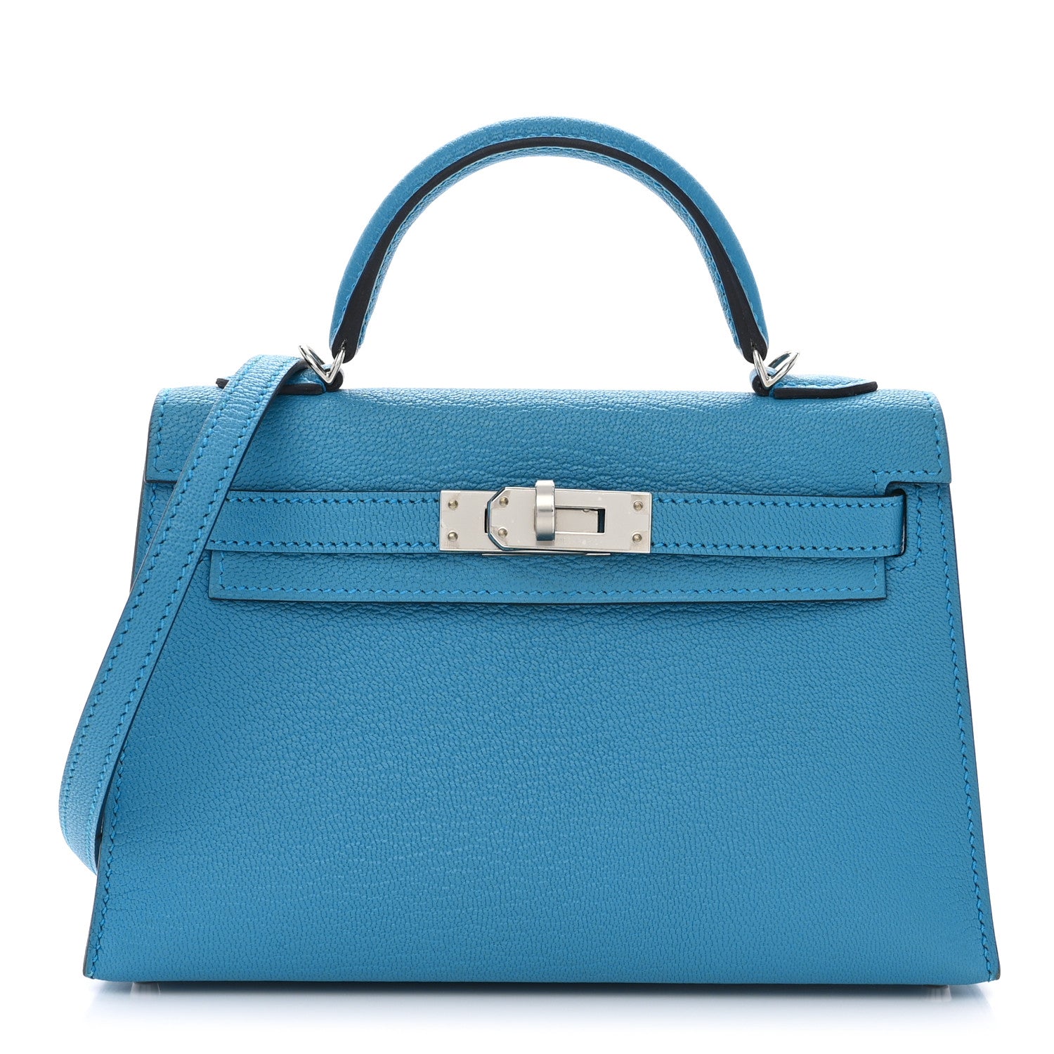 Hermes Chevre Mysore Mini Kelly Sellier 20 Bleu Frida 1 of 11