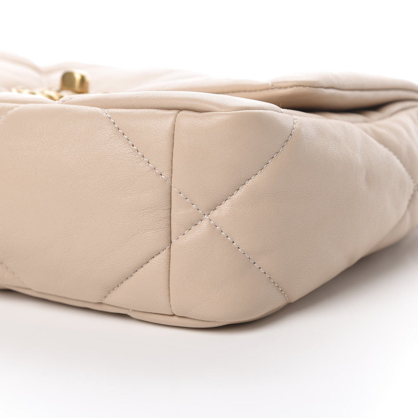 Lambskin Quilted Medium 19 Flap Light Beige