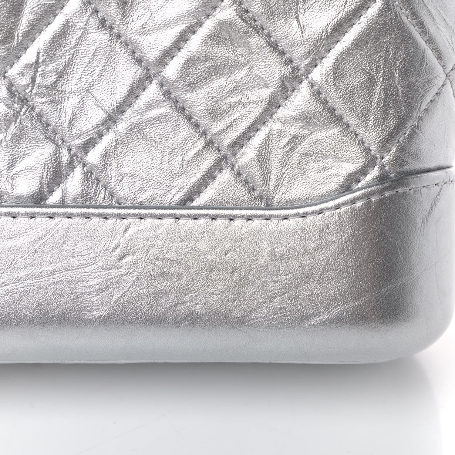Chanel Metallic Aged Calfskin Quilted Small Gabrielle Hobo Silver 5 of 5