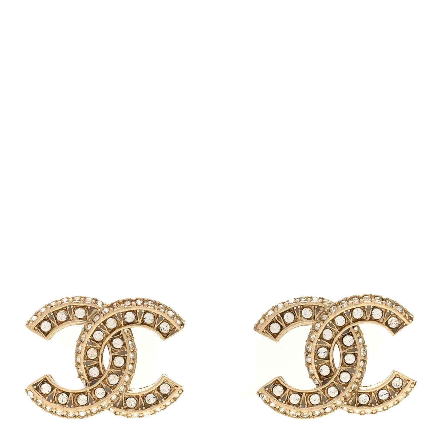Crystal Timeless CC Earrings Light Gold