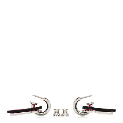 Hermes Palladium Swift O'Kelly Earrings Rose Mexico 3 of 5