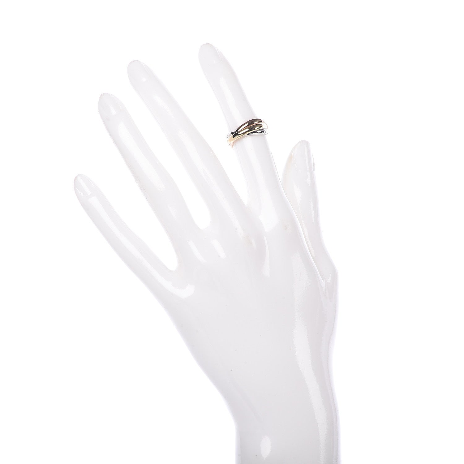 Cartier 18K Pink Yellow White Gold Small Trinity Ring 49 4.75 2 of 4