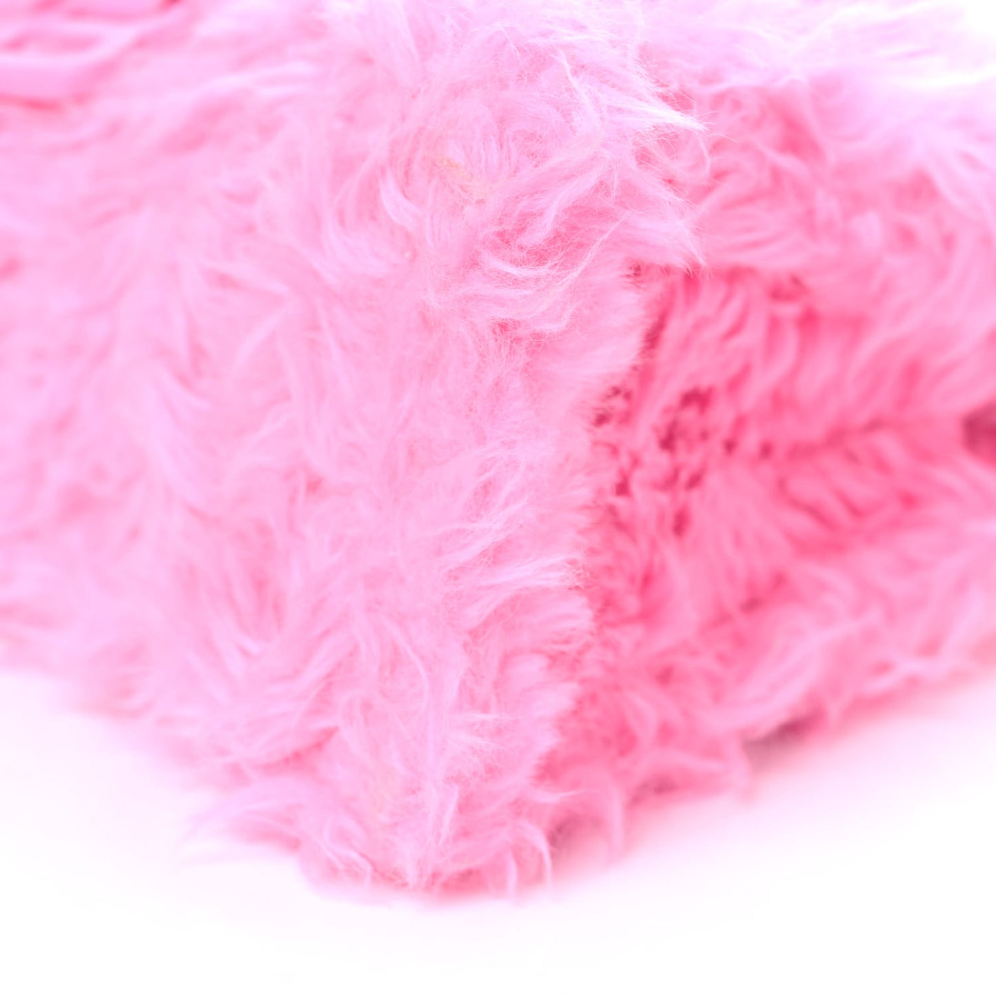 Faux Fur Medium Fluffy Hourglass Top Handle Bag Pink
