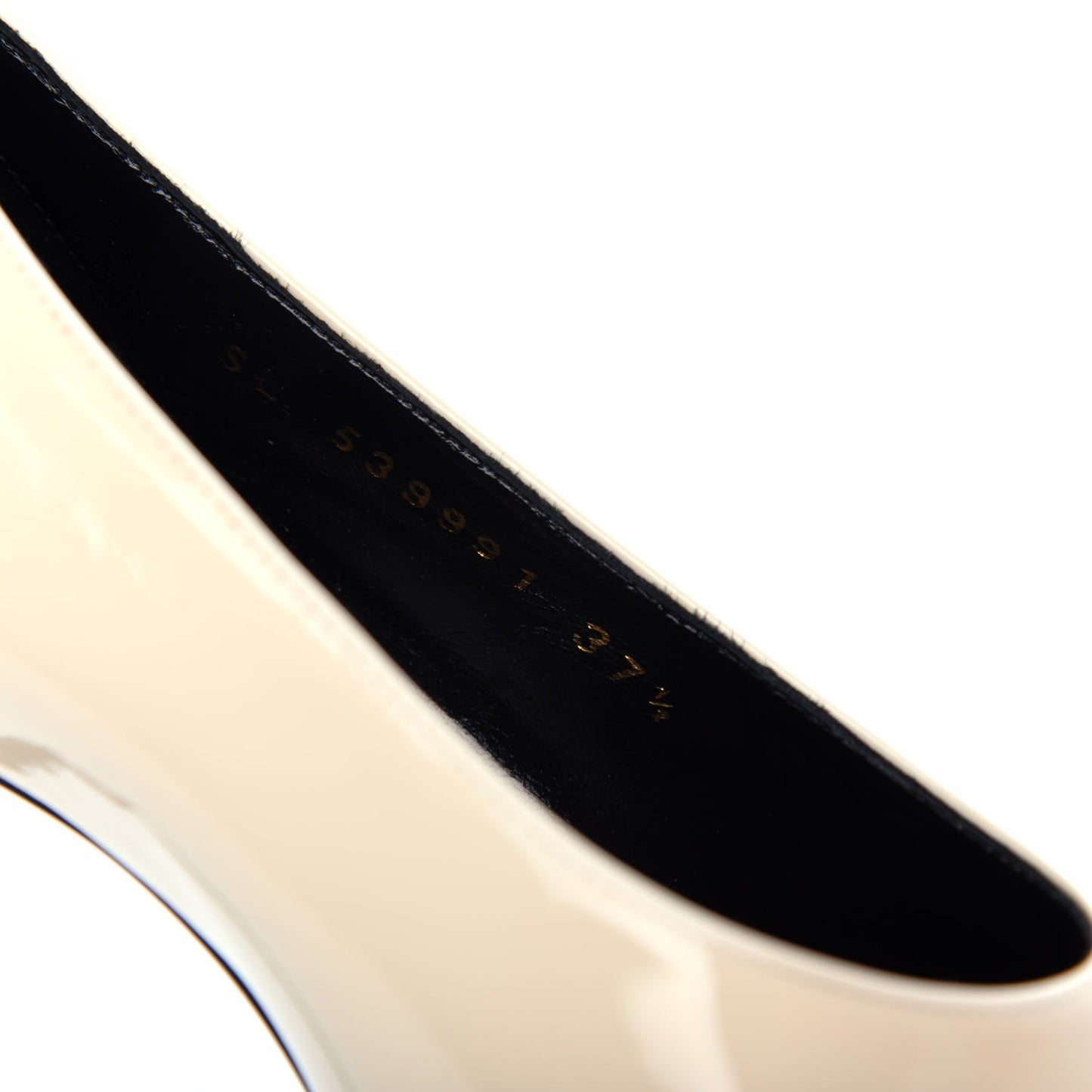Patent Calfskin Teddy High Vamp 105 Pumps 37.5 White