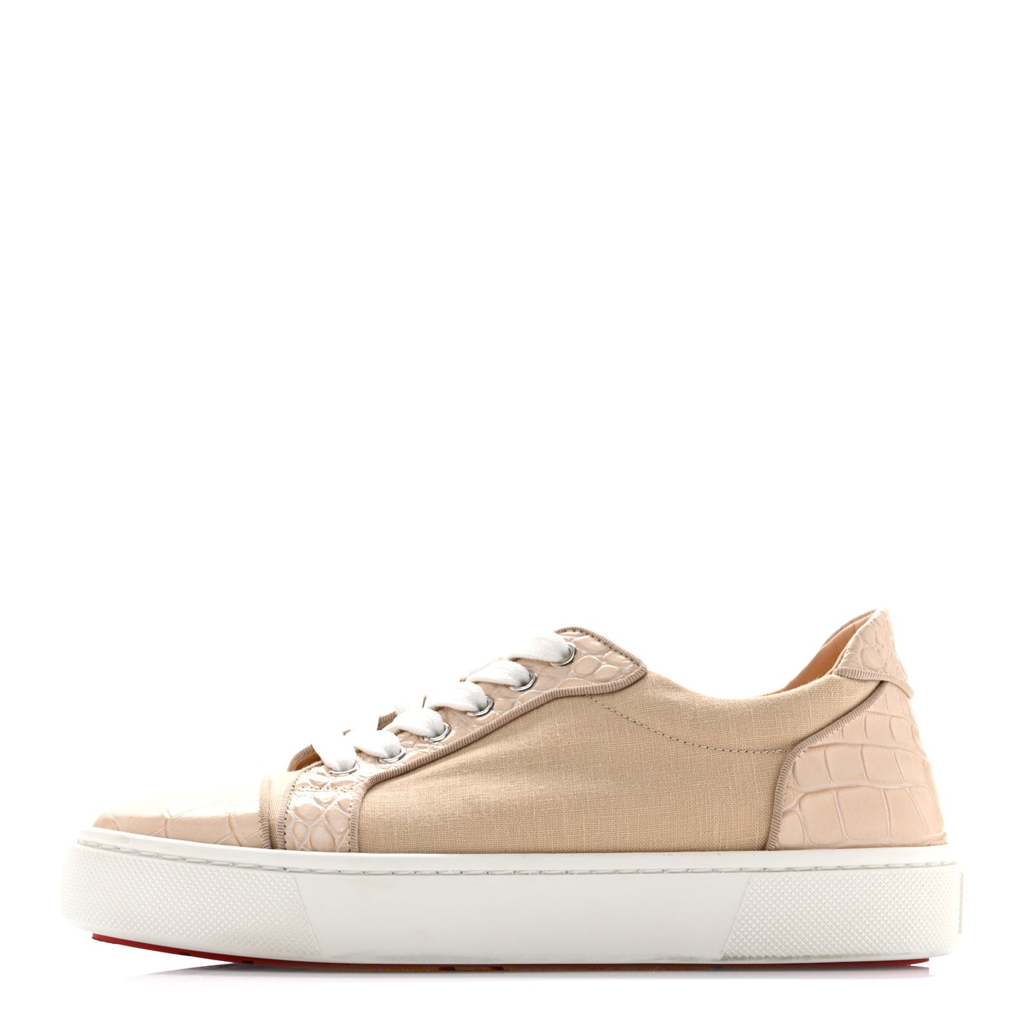 Calfskin Crocodile Embossed Vieirissima Orlato Flat Sneakers 39 Nougat