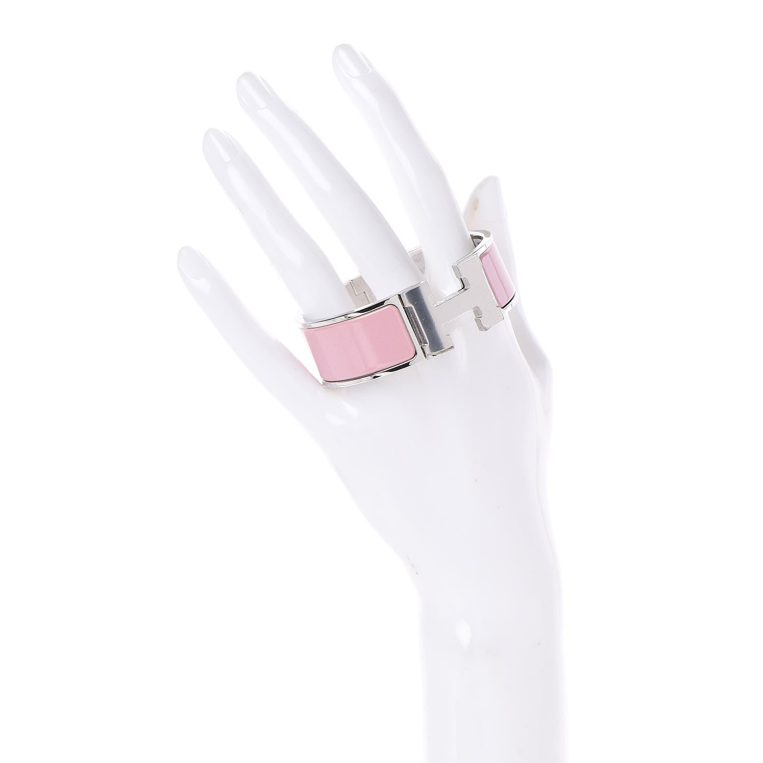 Hermes Enamel Wide Clic Clac H Bracelet PM Rose Nacarat 3 of 5