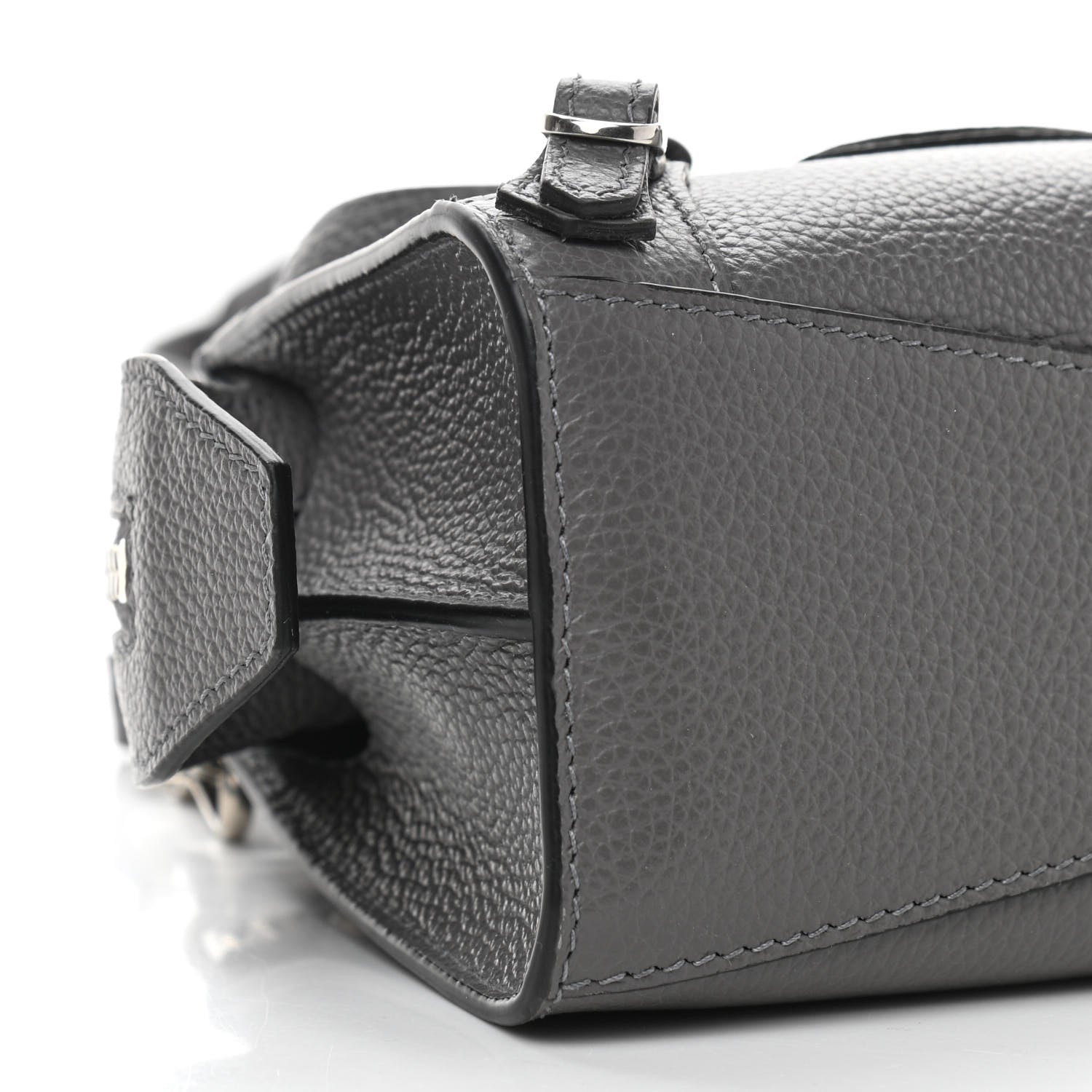 Balenciaga Grained Calfskin Neo Classic Silver Hardware Nano City Crossbody Dark Grey 10 of 11