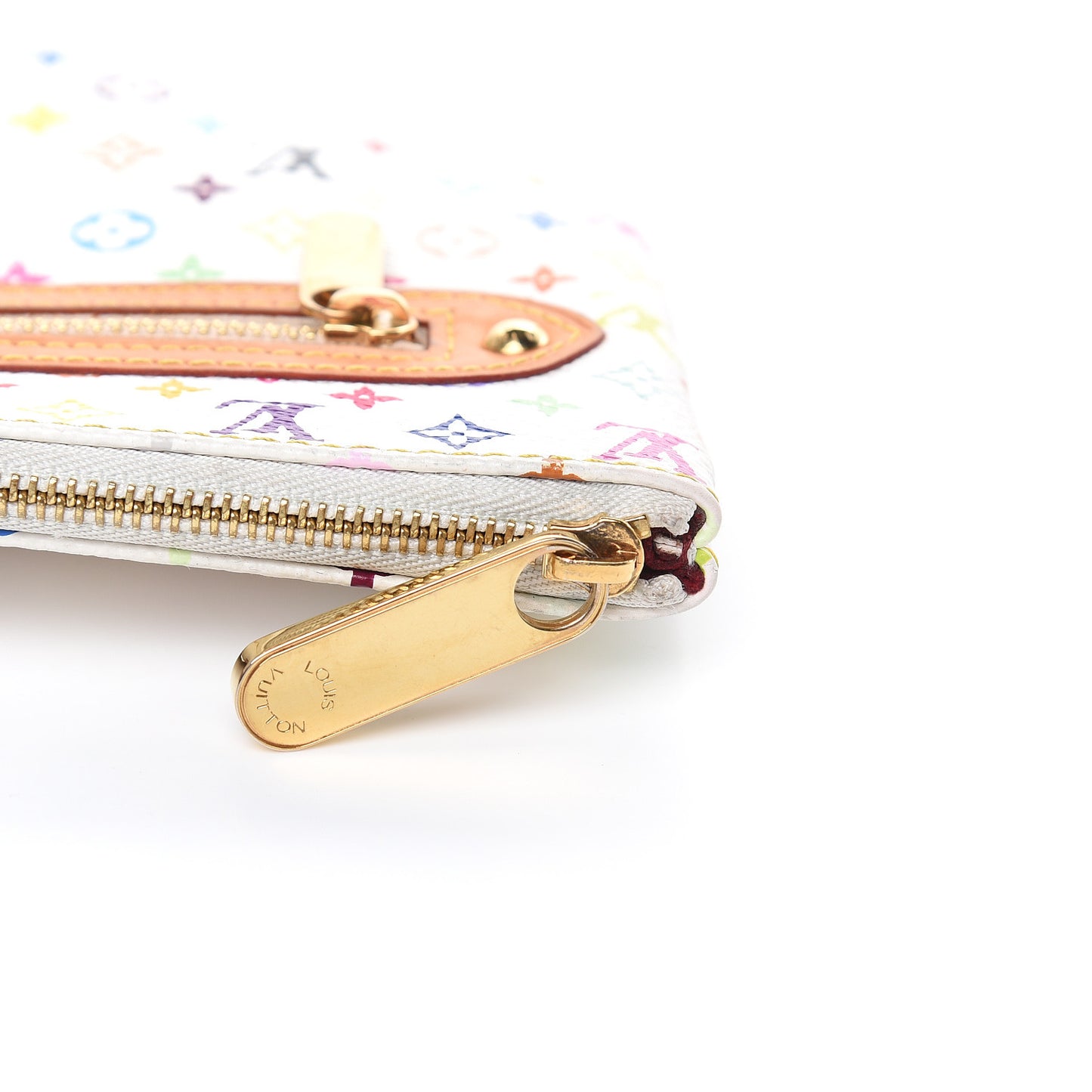 Monogram Multicolor Pochette Plate GM White