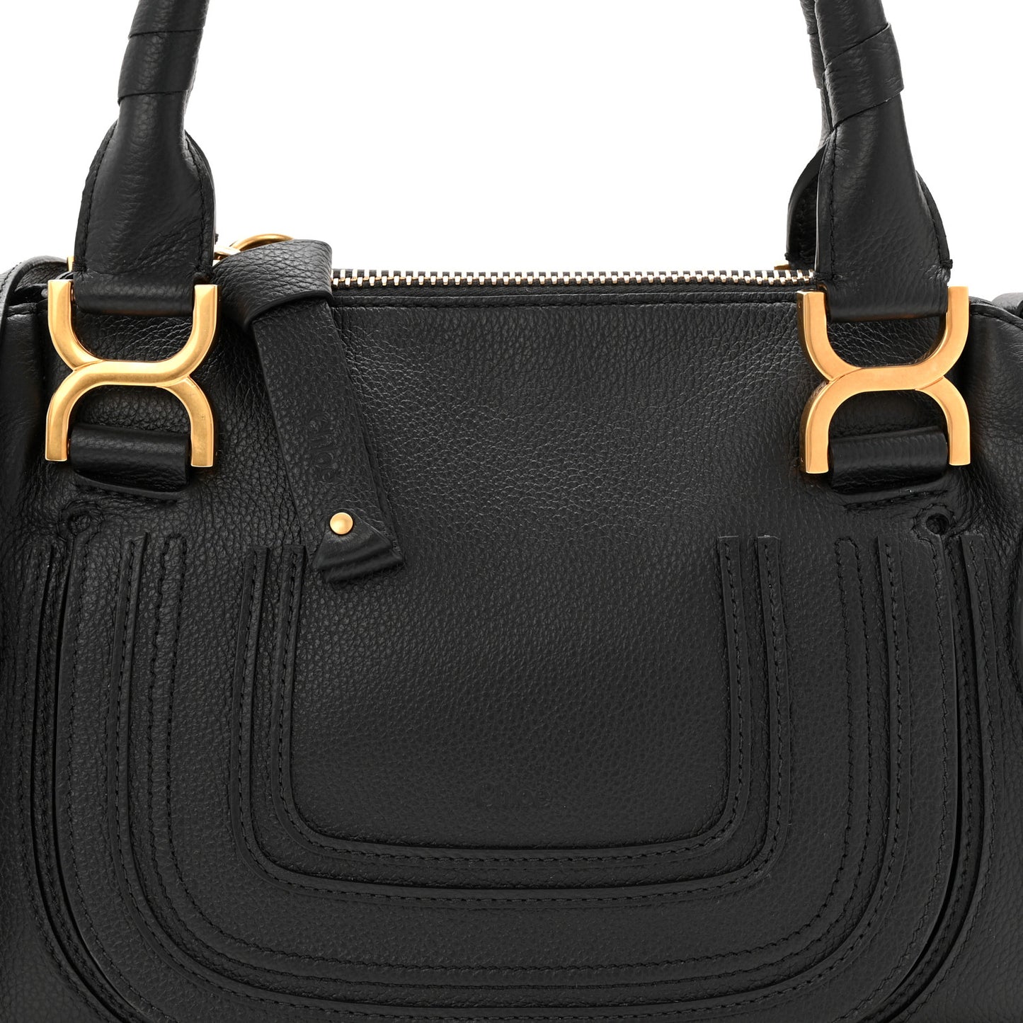 Calfskin Small Marcie Satchel Black