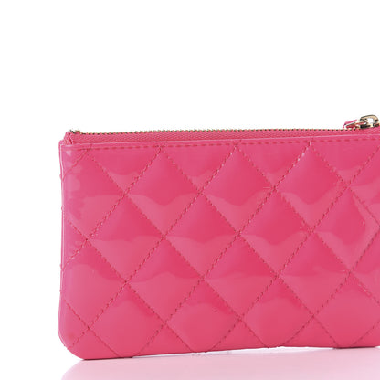 Chanel Patent Quilted Small Cosmetic Case Pink 8 of 8