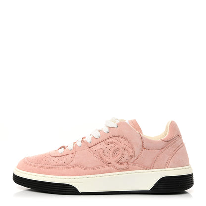 Chanel Suede Womens CC Sneakers 38 Pink 1 of 11