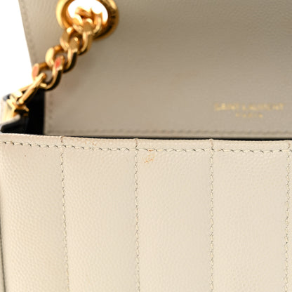 Saint Laurent Grain De Poudre Matelasse Monogram Small Vicky Chain Bag White 12 of 12
