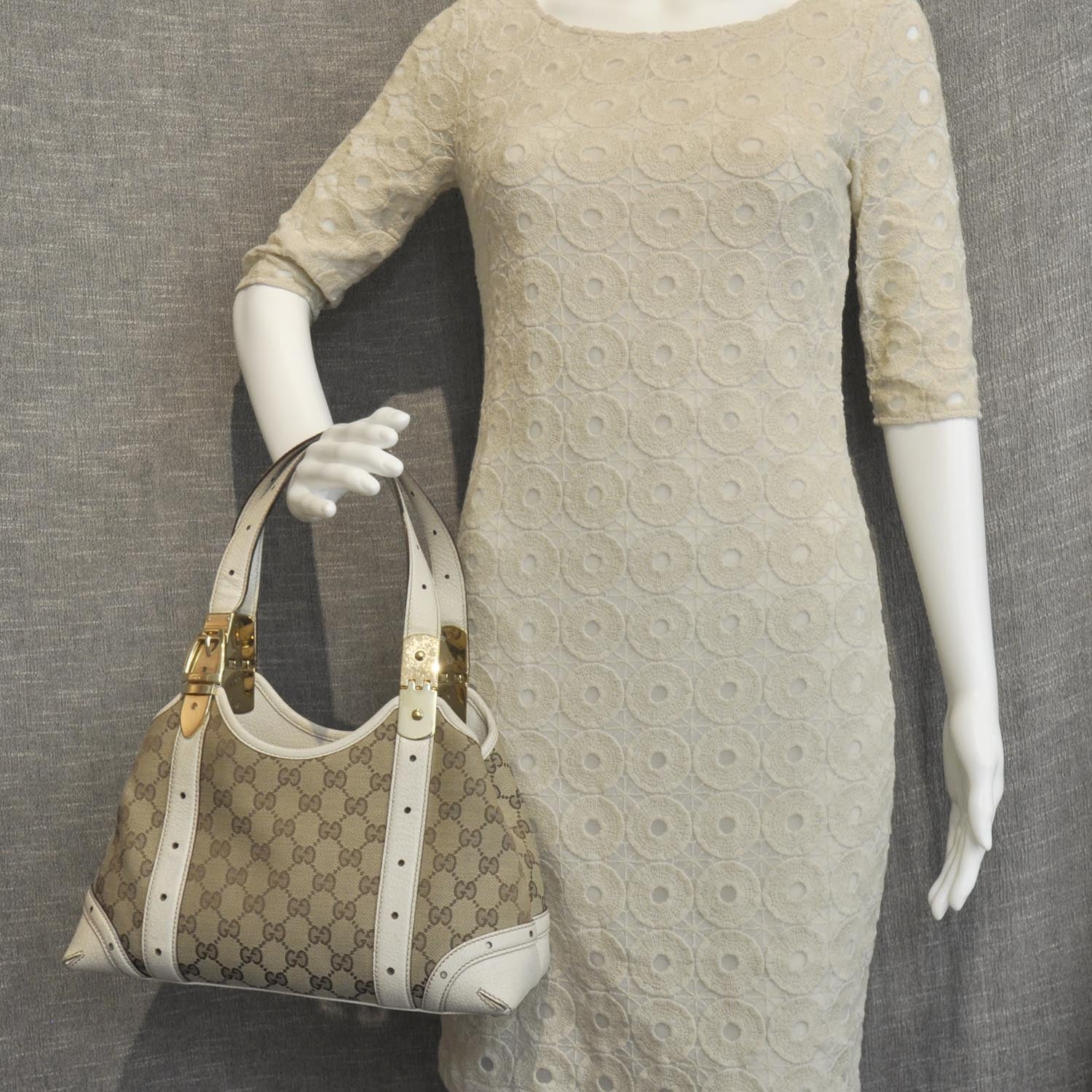 Gucci Monogram Glam Shoulder Bag Ivory 2 of 9