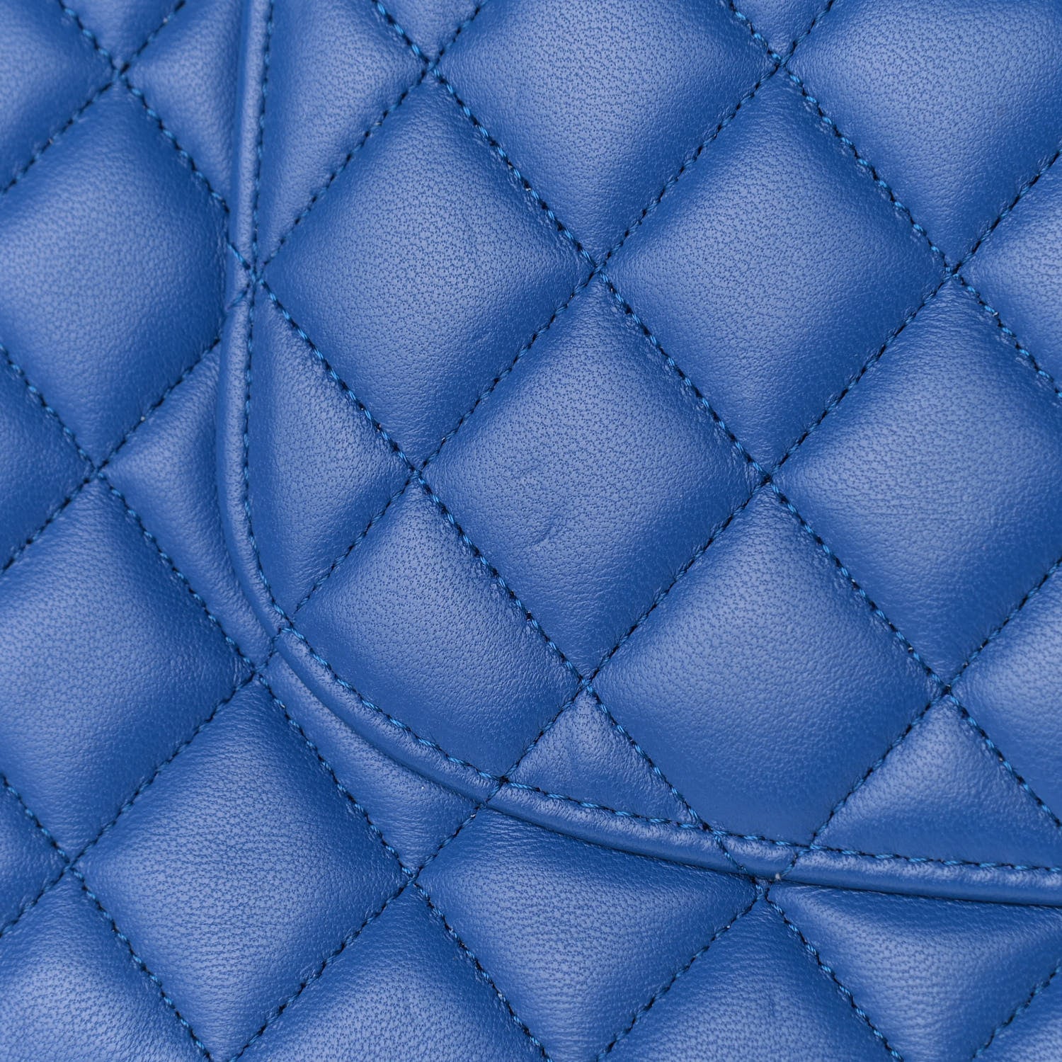 Chanel Lambskin Quilted Medium Double Flap Blue 10 of 14