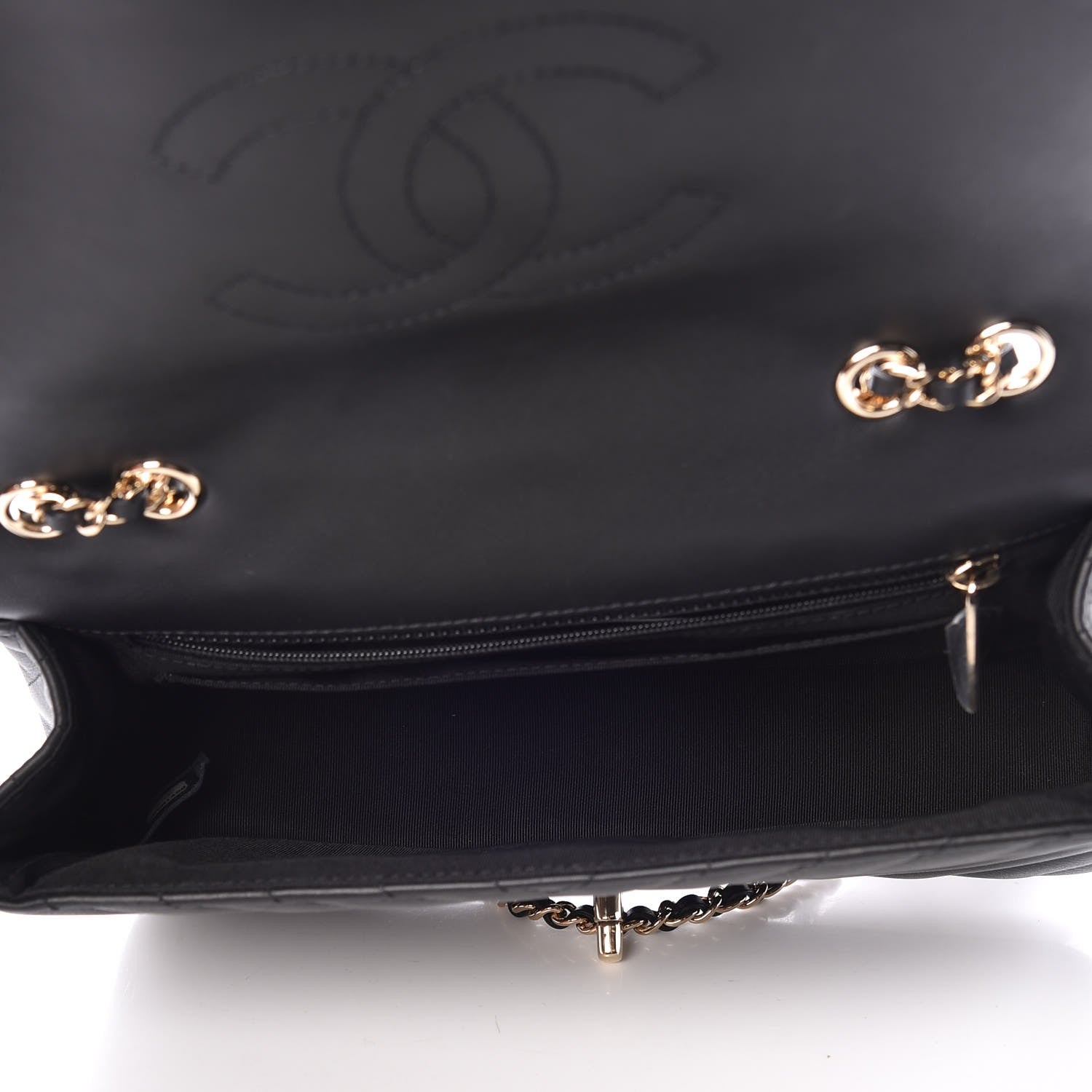 Chanel Calfskin Chevron Quilted Statement Flap Black 6 of 8
