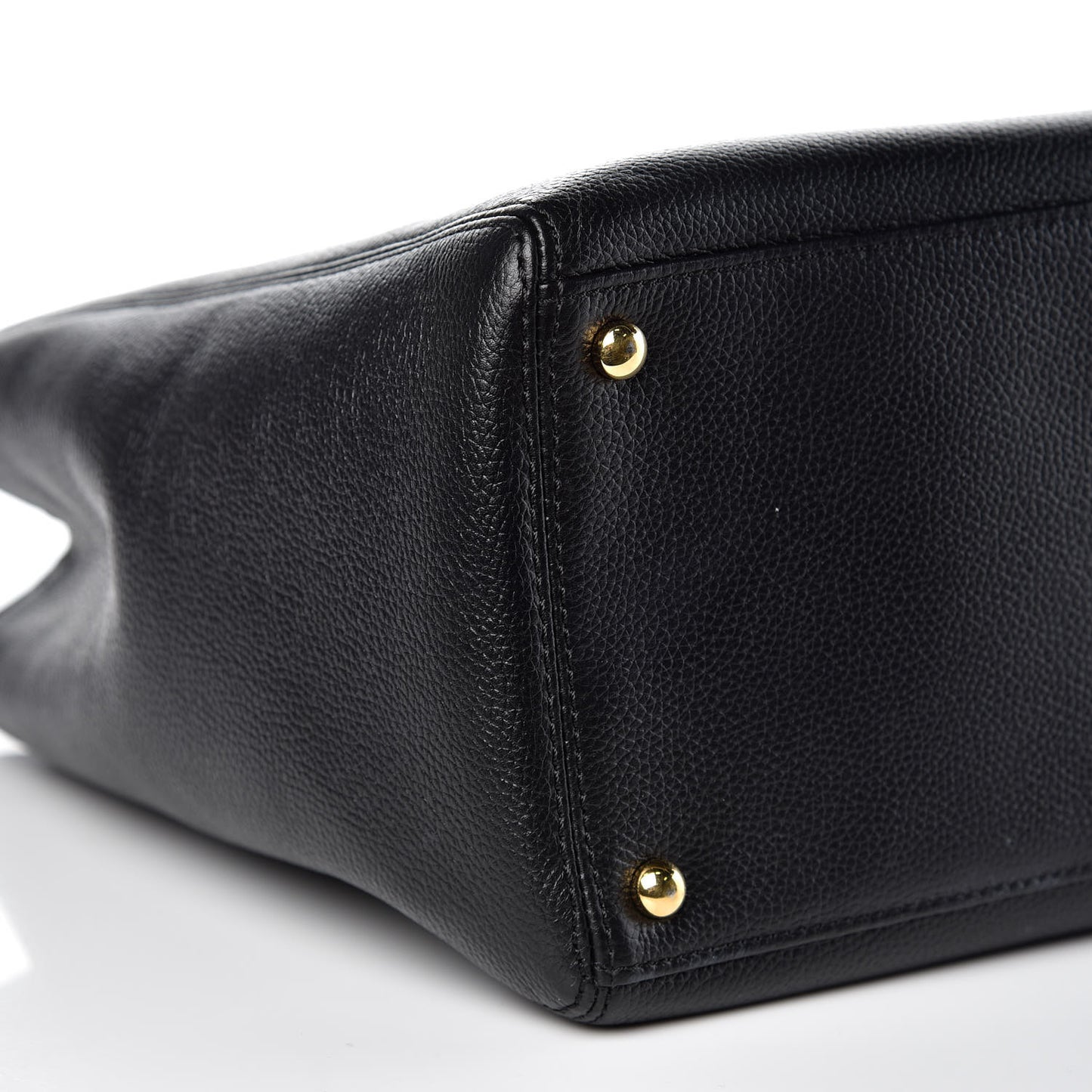 Calfskin Cerf Executive Shopper Tote Black