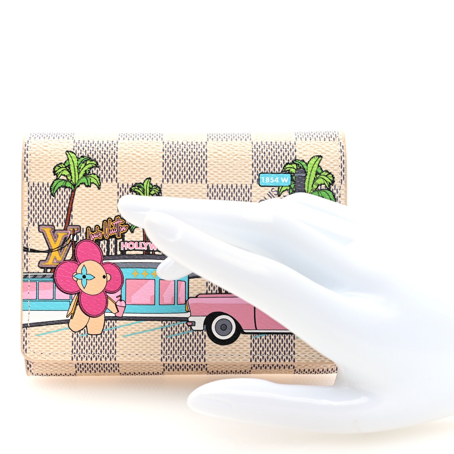 Louis Vuitton Damier Azur 2021 Christmas Animation Hollywood Victorine Wallet Fuchsia 2 of 7