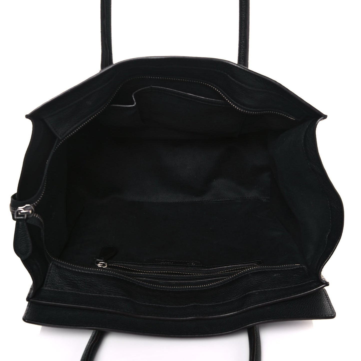 Drummed Calfskin Shoulder Luggage Black