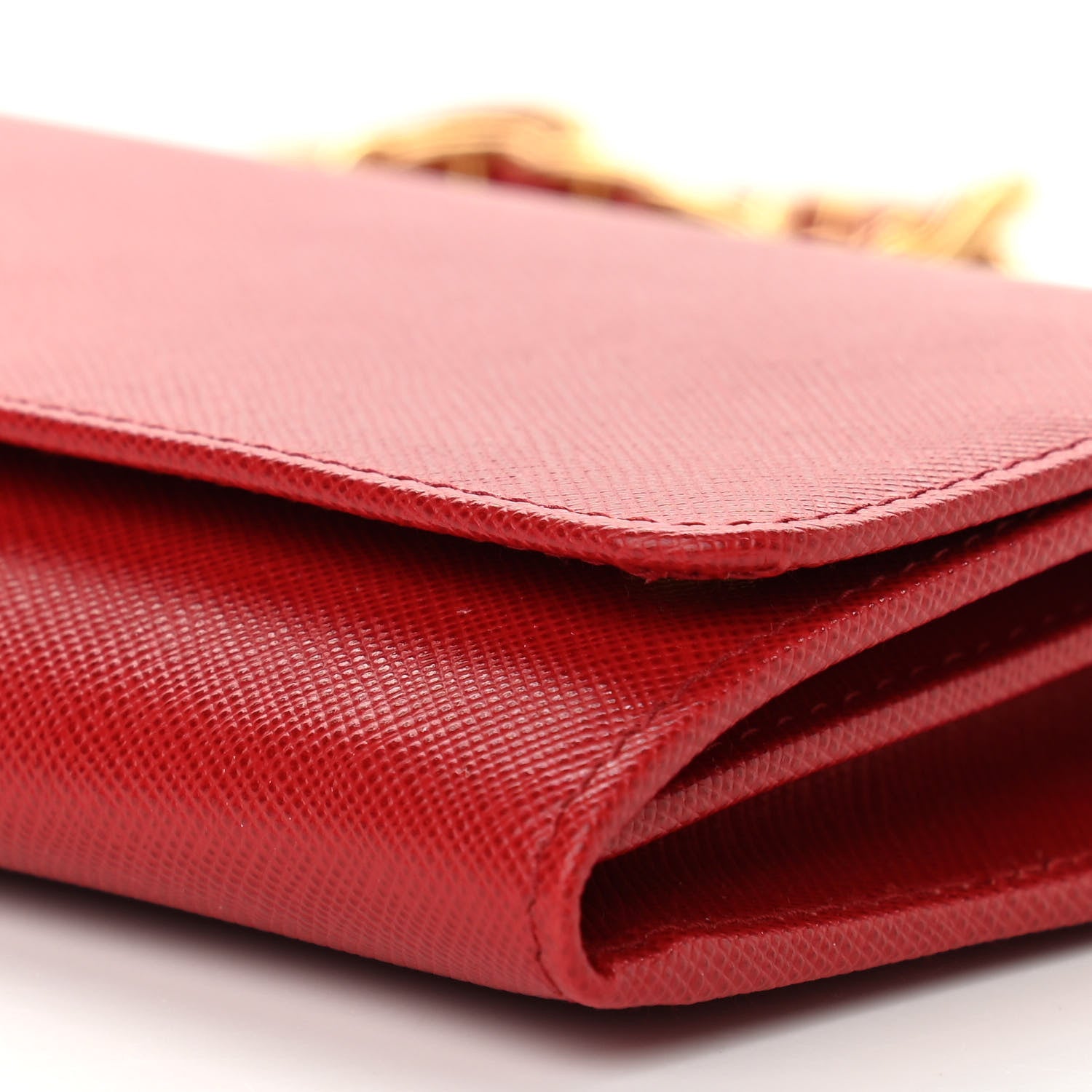 Prada Saffiano Wallet on Chain Fuoco 9 of 10