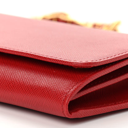 Prada Saffiano Wallet on Chain Fuoco 9 of 10
