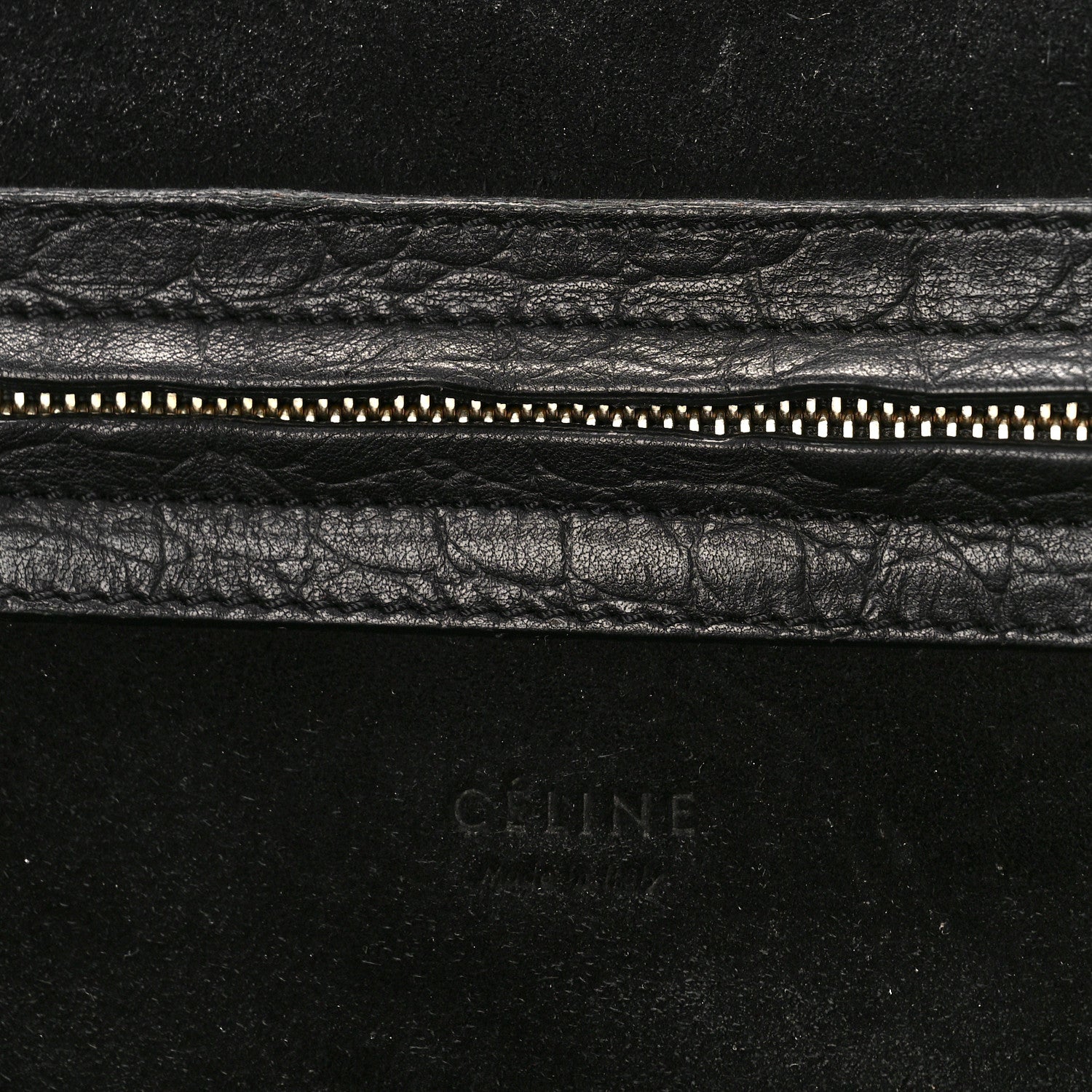 Celine Crocodile Embossed Calfskin Medium Phantom Luggage Black 8 of 9