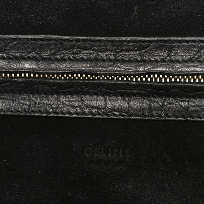 Celine Crocodile Embossed Calfskin Medium Phantom Luggage Black 8 of 9
