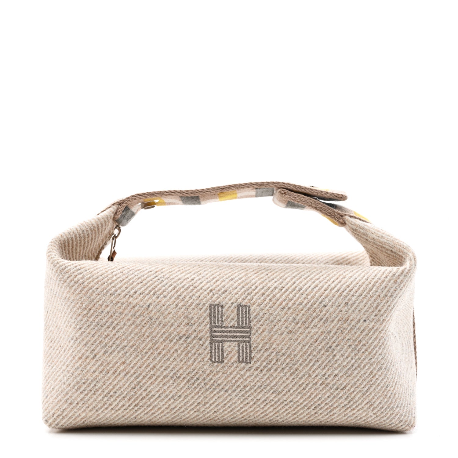 Hermes Wool Small Au Carre Bride-A-Brac Pouch Seigle 1 of 7