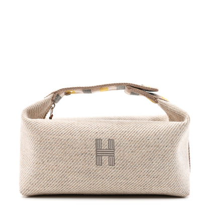 Hermes Wool Small Au Carre Bride-A-Brac Pouch Seigle 1 of 7