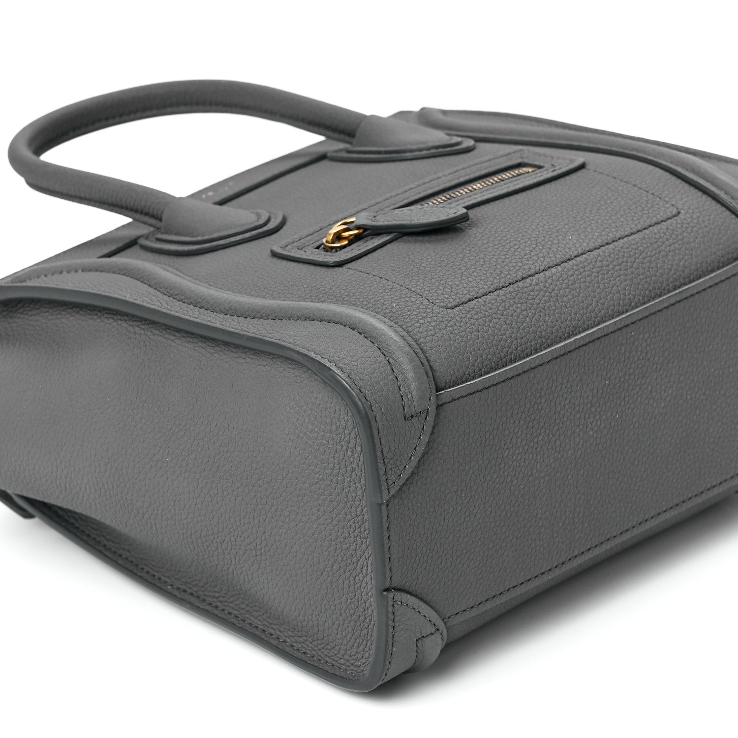 Celine Drummed Calfskin Nano Luggage Kohl 10 of 11