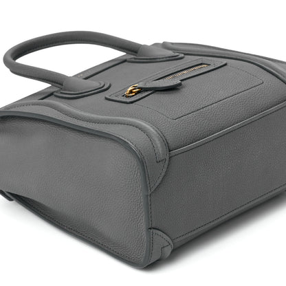Celine Drummed Calfskin Nano Luggage Kohl 10 of 11