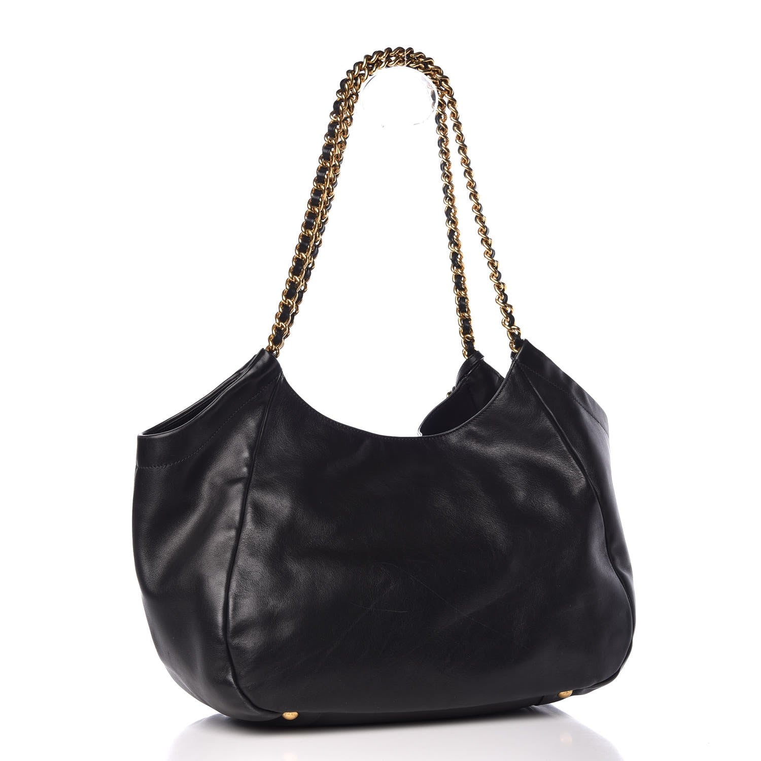 Prada Soft Calf Chain Tote Black 3 of 13