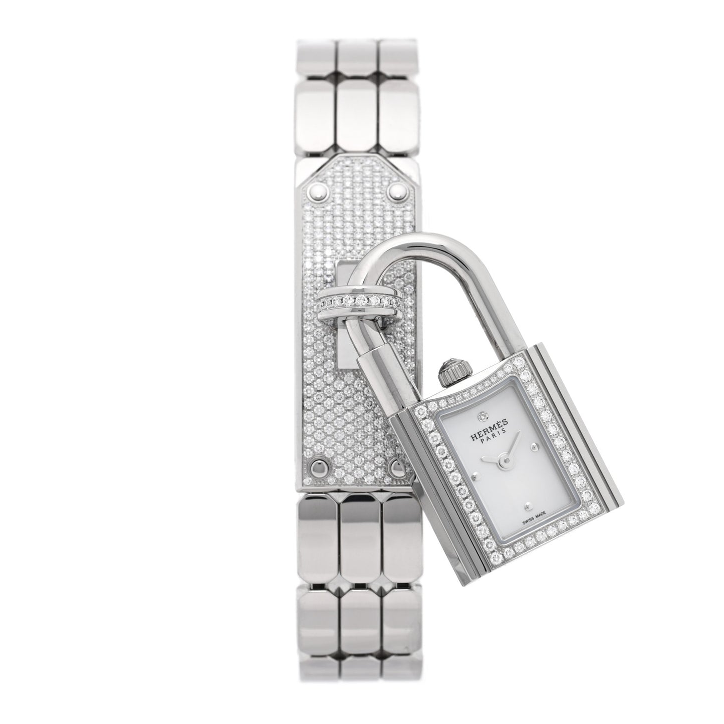 Stainless Steel Diamond Pave 16mm Kelly Quartz Watch