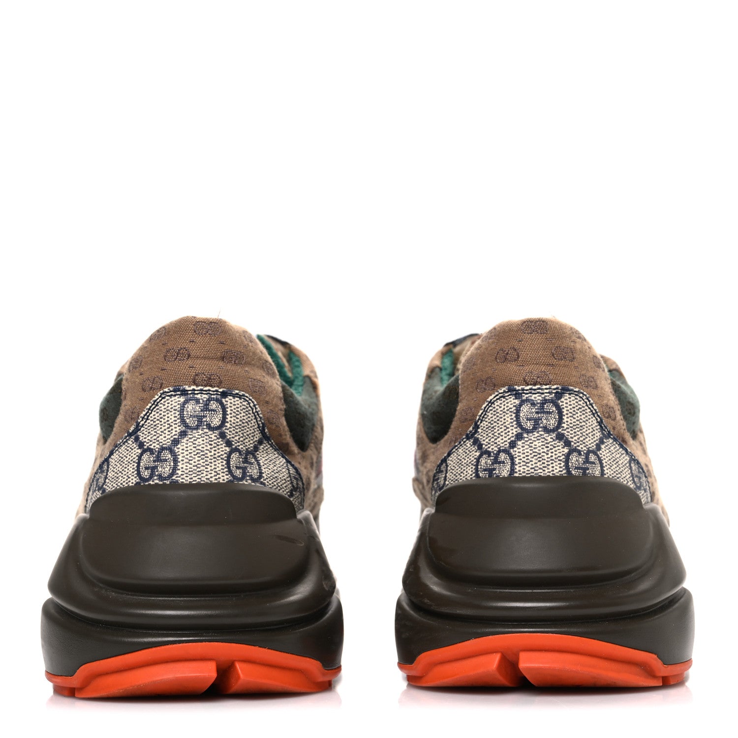 Gucci GG Supreme Monogram Mix Monogram Womens Rhyton Sneakers 40 Bordeaux Beige Ebony 6 of 10