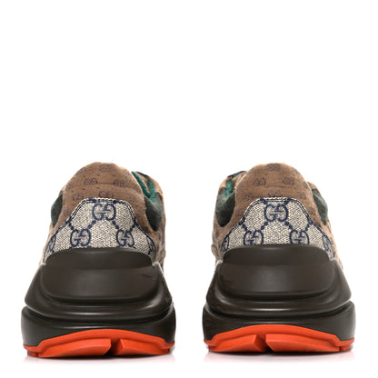 Gucci GG Supreme Monogram Mix Monogram Womens Rhyton Sneakers 40 Bordeaux Beige Ebony 6 of 10