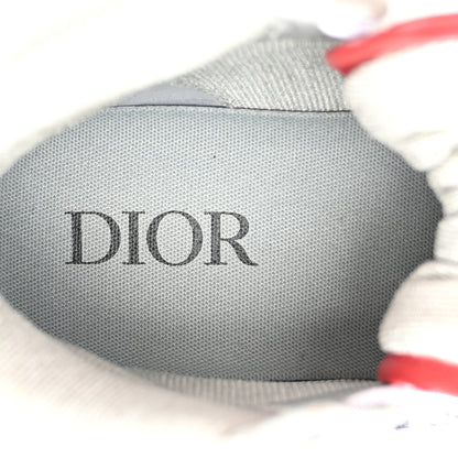 Christian Dior Smooth Calfskin Jacquard Oblique Mens B27 Mid Top Sneakers 44 Red Multicolor 7 of 8