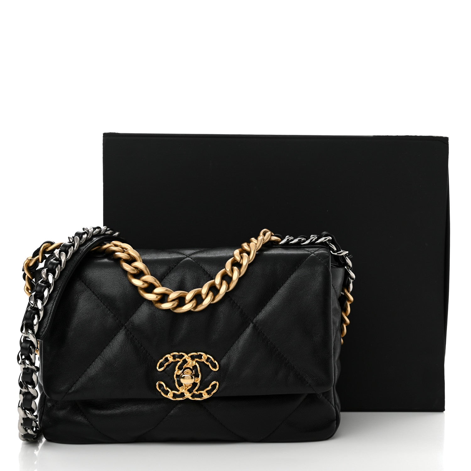 Chanel Goatskin Quilted Medium Chanel 19 Flap Black 12 of 12
