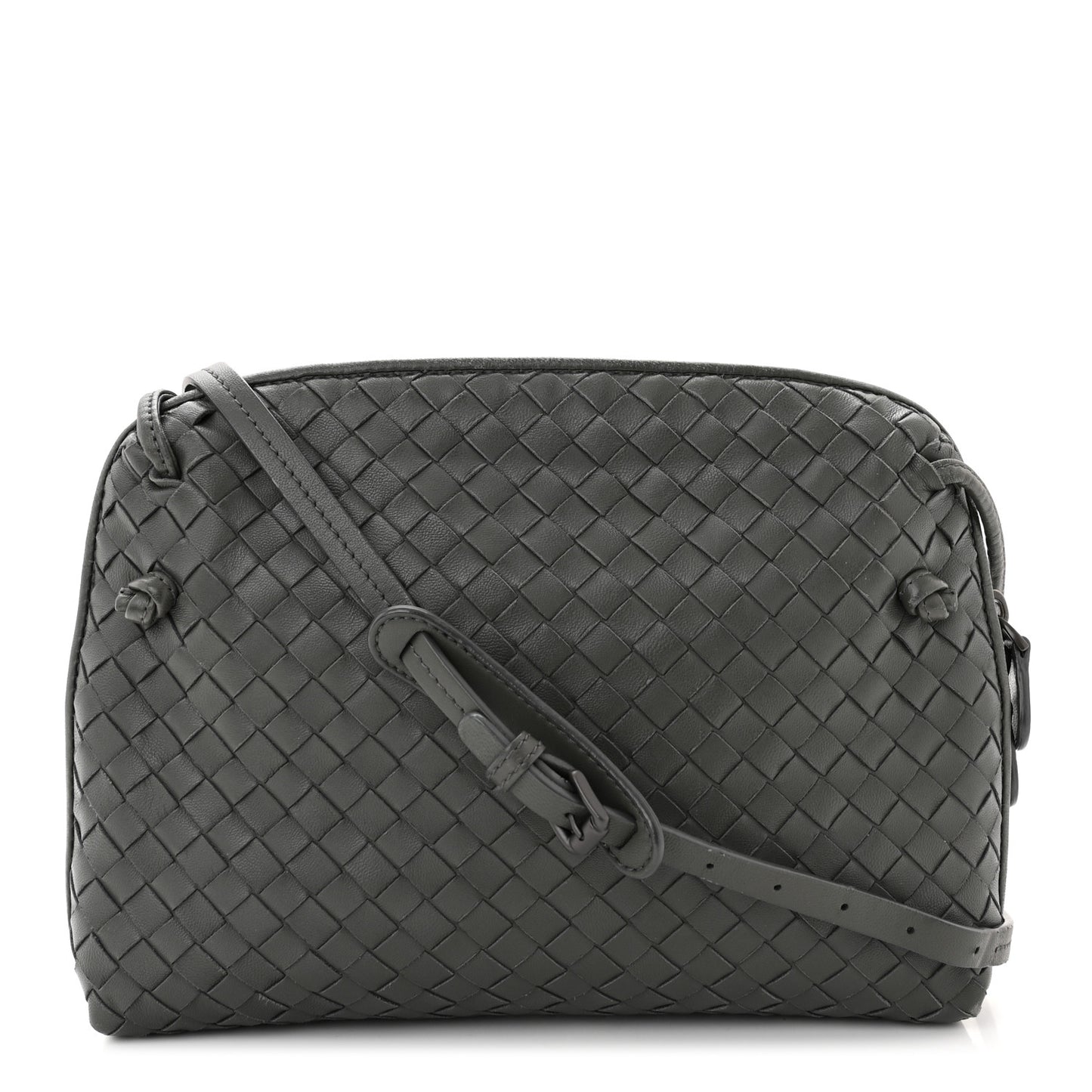 Nappa Intrecciato Nodini Crossbody Messenger New Light Grey
