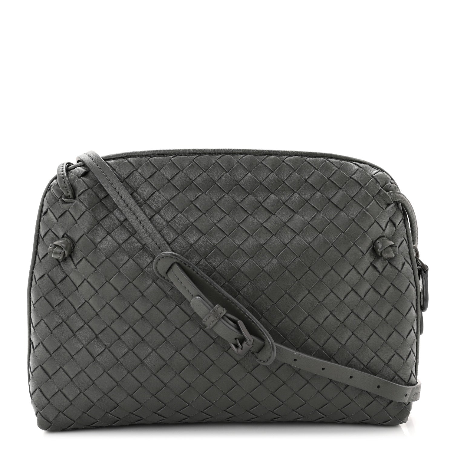 Bottega Veneta Nappa Intrecciato Nodini Crossbody Messenger New Light Grey 3 of 11