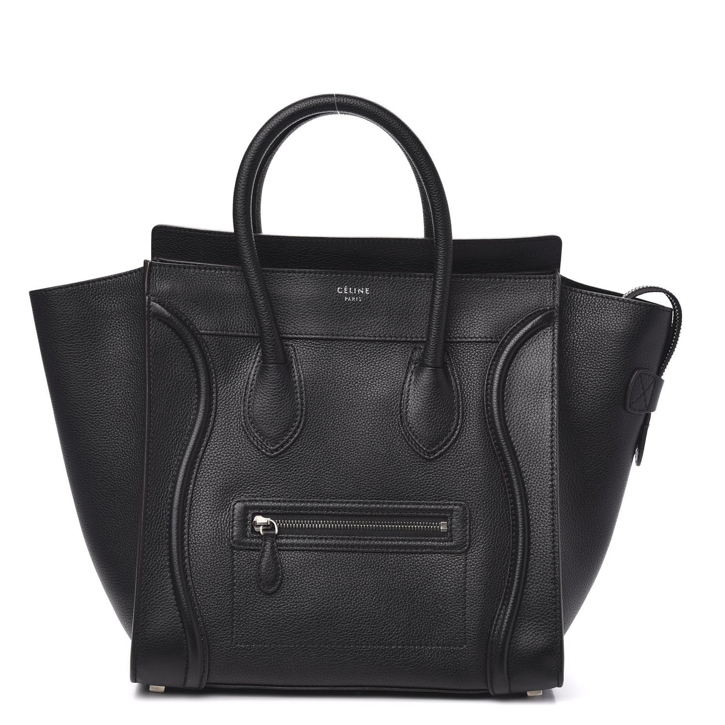 Drummed Calfskin Mini Luggage Black