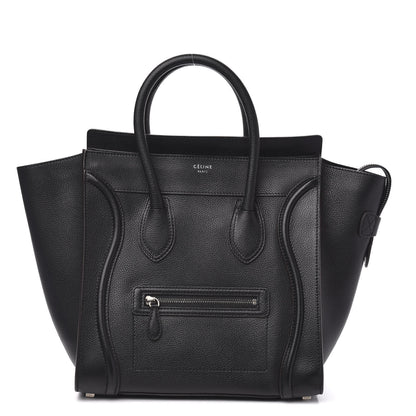 Celine Drummed Calfskin Mini Luggage Black 1 of 10