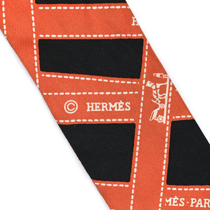Hermes Silk Bolduc Twilly Black Orange 3 of 4