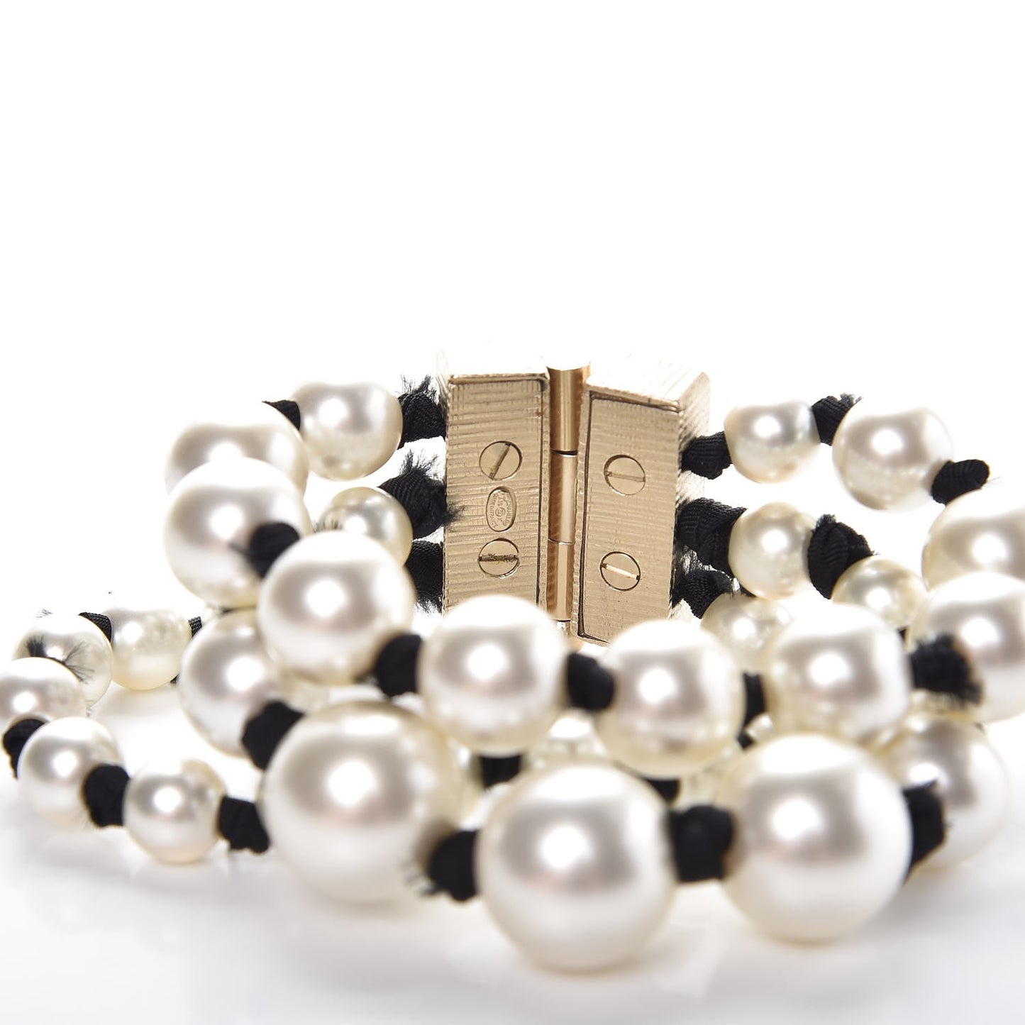 Pearl Ribbon Multi Strand Bracelet Gold