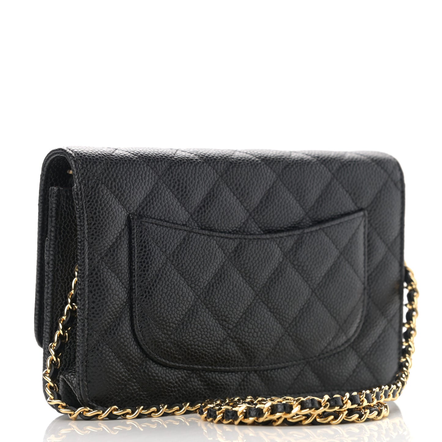 Caviar Quilted Wallet On Chain WOC Black