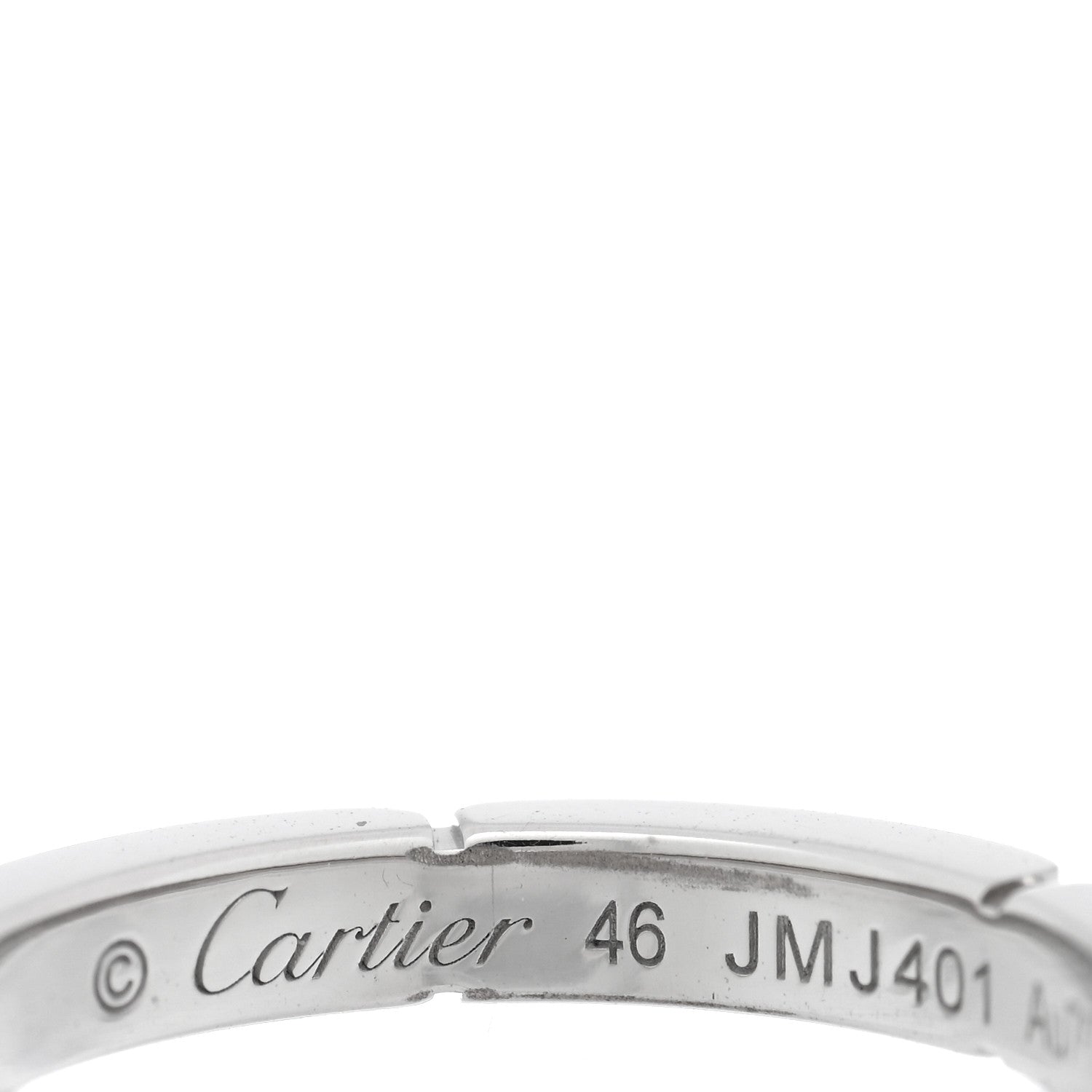 Cartier 18K White Gold Diamond Maillon Panthere Half Diamond Wedding Band Ring 46 3.75 4 of 4