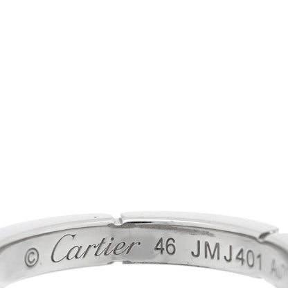 Cartier 18K White Gold Diamond Maillon Panthere Half Diamond Wedding Band Ring 46 3.75 4 of 4
