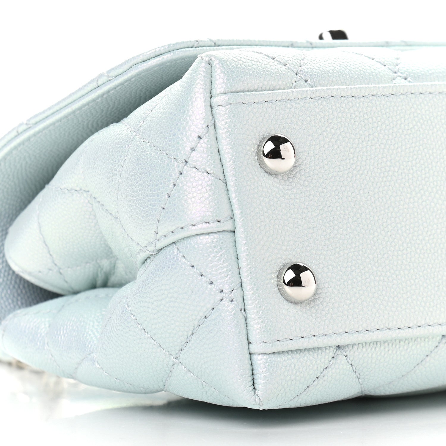 Chanel Iridescent Caviar Quilted Extra Mini Coco Handle Flap Light Blue 7 of 8